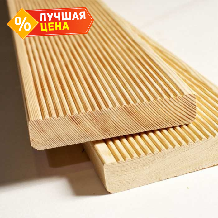 Террасная доска 28x145x6000 мм Прима Лиственница